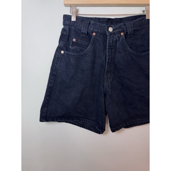 Vintage Bongo Jean Shorts Women's 11 Black Washed High Waist 90s 80s retro Biker - Picture 3 of 13